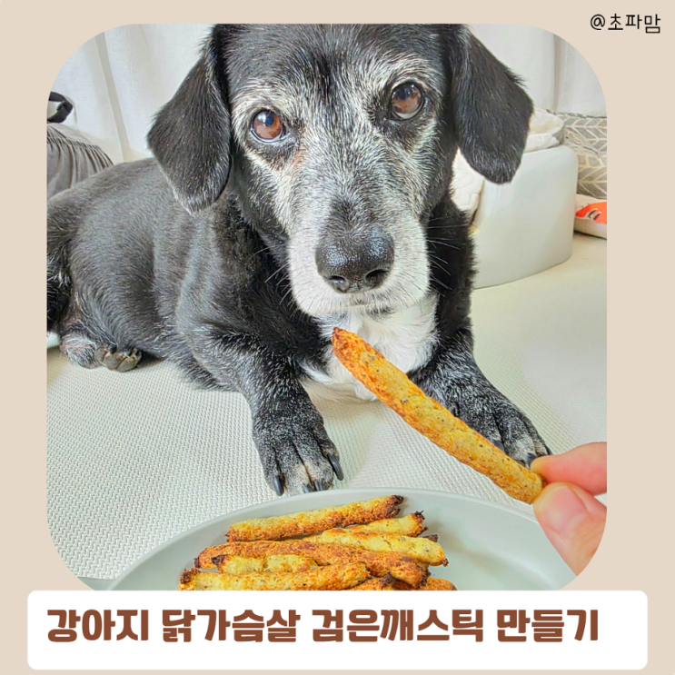  강아지 닭가슴살 간식 검은깨 스틱 만들기