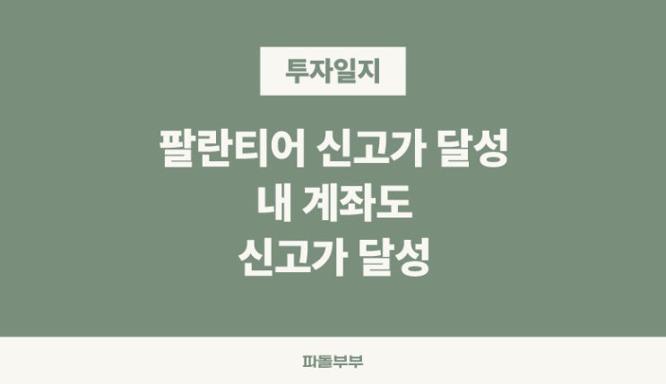  팔란티어 주가 CPI 발표 후 신고가 갱신 !