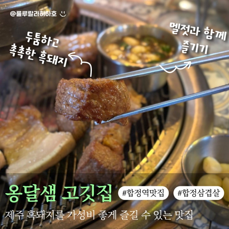  합정역 삼겹살 맛집 가성비 좋은 옹달샘 고깃집