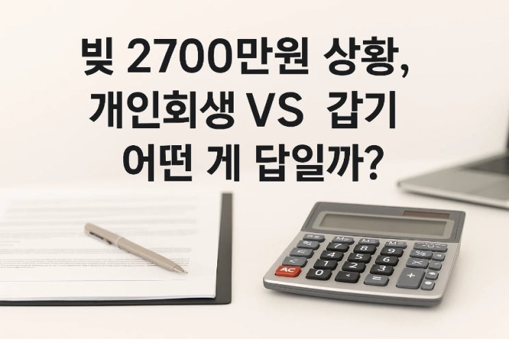  빚 2700만원 상황, 개인회생 VS 갚기 어떤 게 답일까?