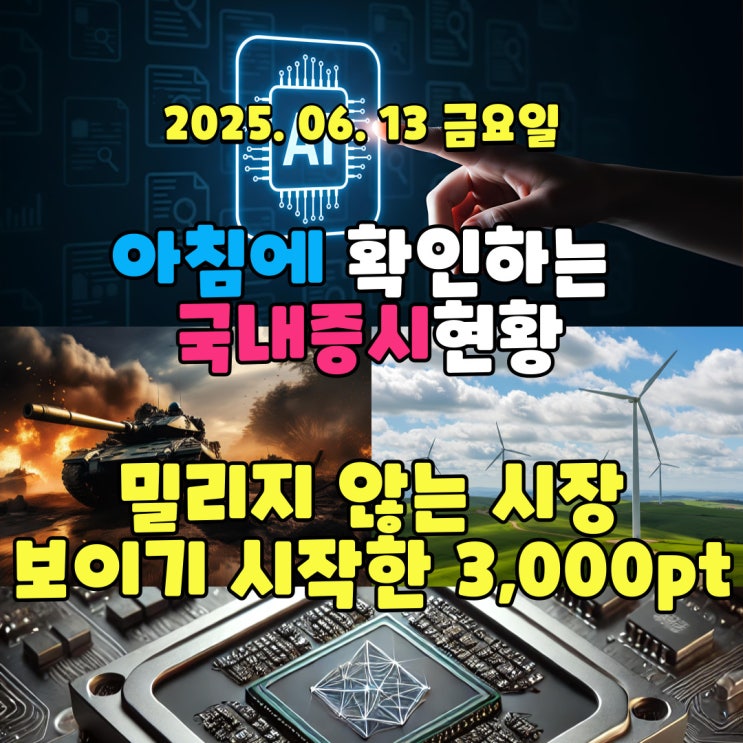 2025년 6월13일(금) 주요 증시 및 스케줄 (진짜 보이기 시작한 코스피 3,000pt)