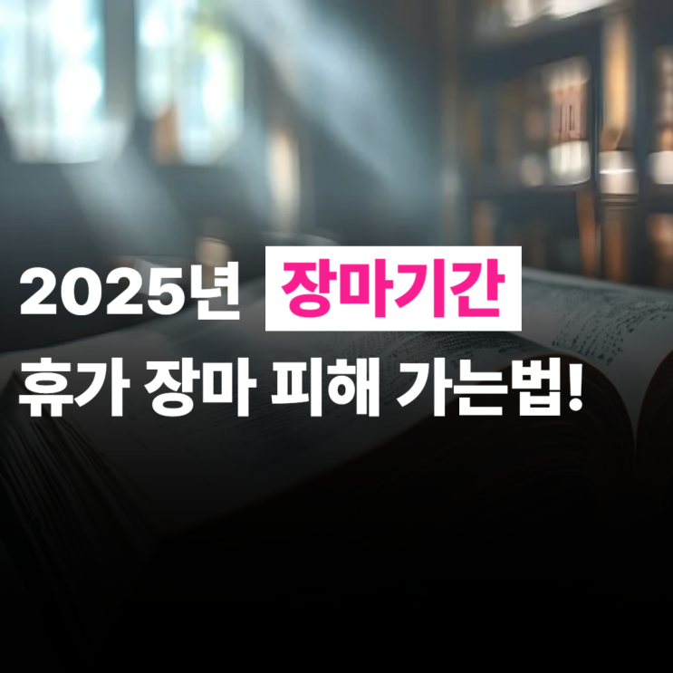  2025년 장마기간 최적의 여름휴가 기간을 알려드림