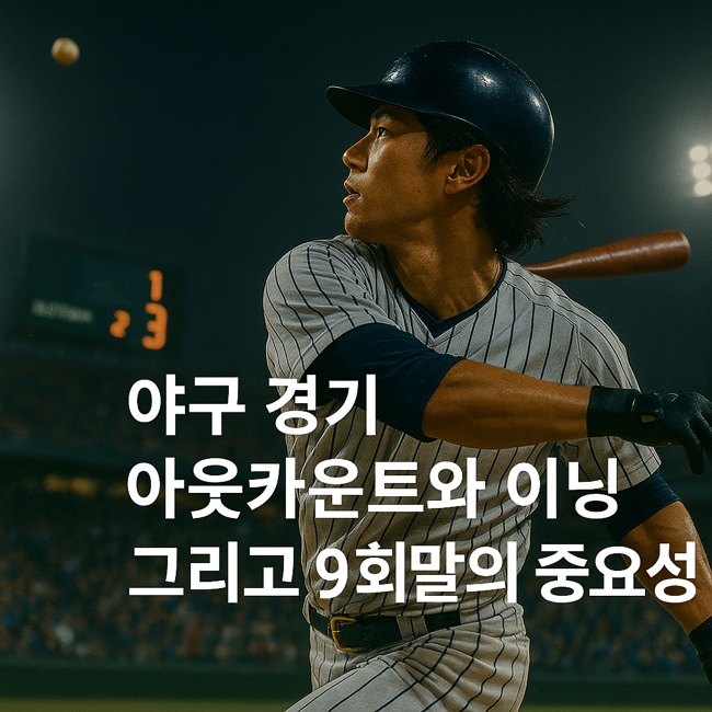 야구 경기 아웃카운트와 이닝 그리고 9회말의 중요성