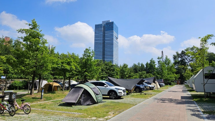 수원 광교호수공원 가족캠핑장. 캠핑 시즌이 돌아왔다! 오토캠핑장 이용후기 및 예약 정보 (추첨 3번 도전 후 당첨)