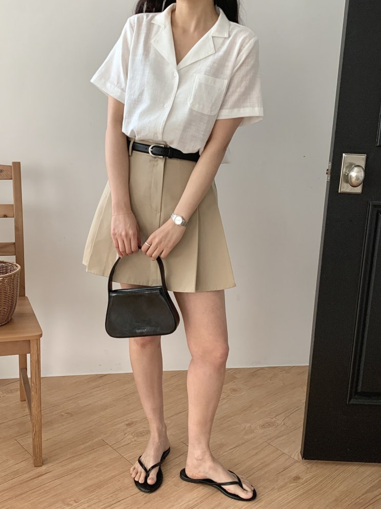  여름 코튼 카라 반팔 루즈핏 남방 셔츠 – 데일리 & 출근 캐주얼 베이직 무지템
