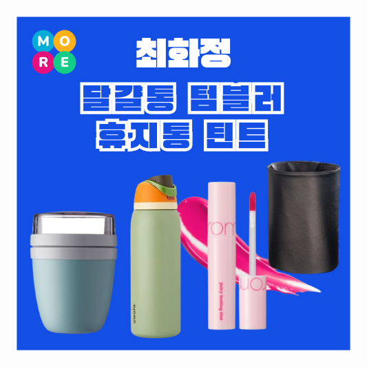  최화정 계란통 도시락통 텀블러 보온병 자동차 차량용 휴지통 쓰레기통 롬앤 틴트 립스틱 왓츠인마이백