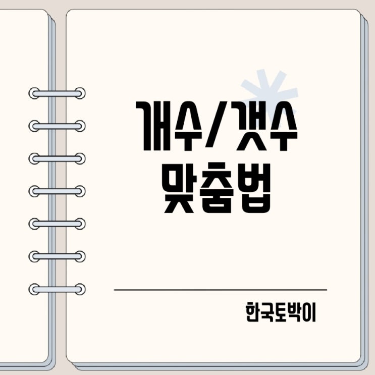  개수 갯수 차이 시이시옷 맞춤법 규정