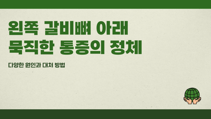  왼쪽 갈비뼈 아래 묵직한 통증의 정체