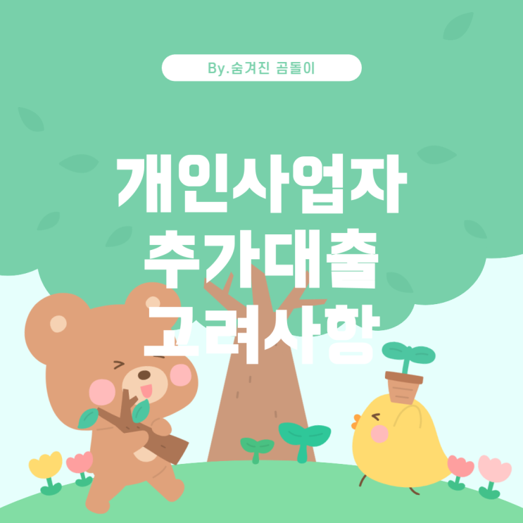  개인사업자 추가대출 가능성 및 고려사항