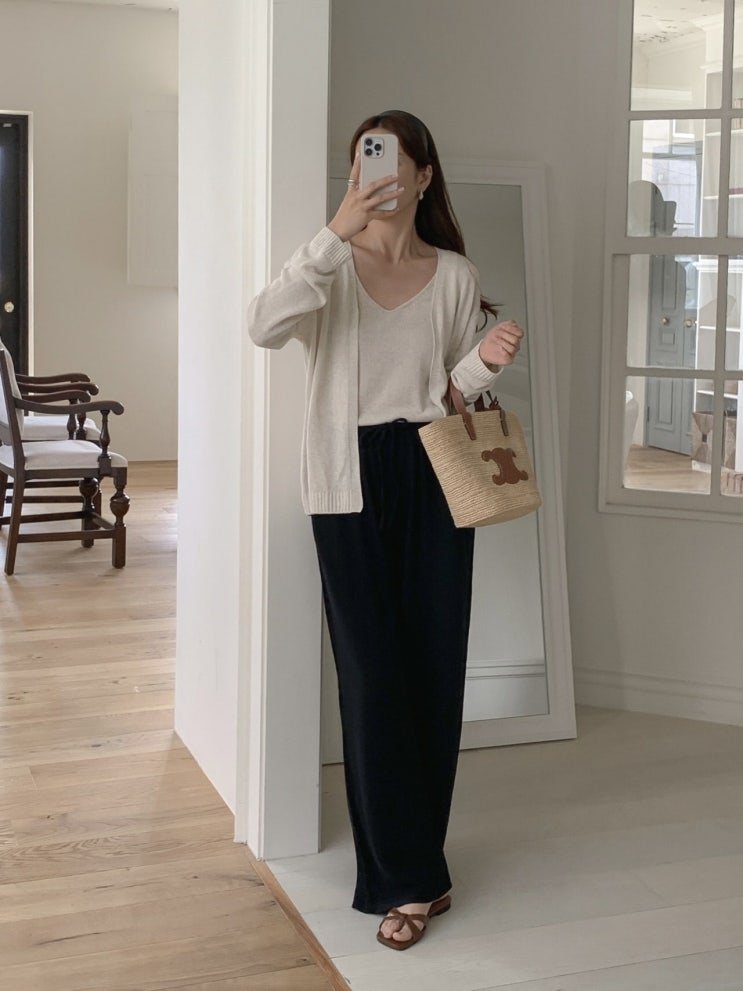  오가닉 린넨 나시+가디건 세트｜여름 린넨 꾸안꾸 데일리 & 휴양지 착장 추천