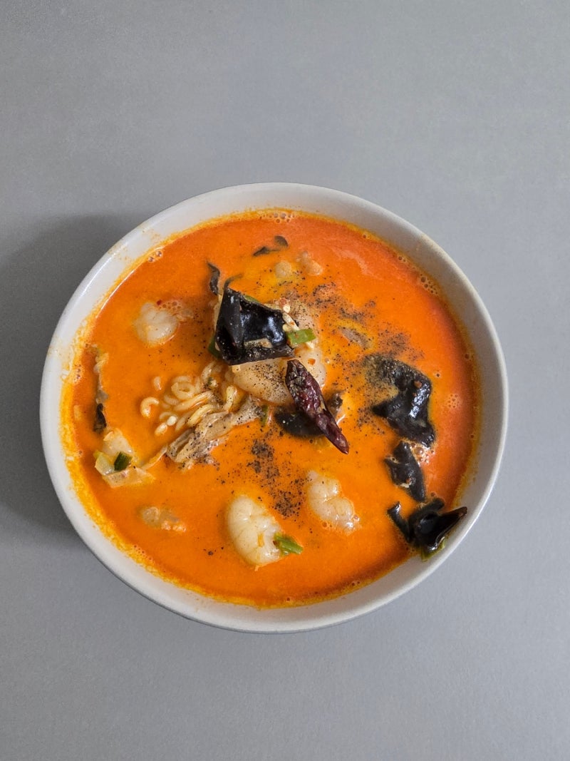 엄청 맛있는 새우크림짬뽕라면 레시피 feat 신라면