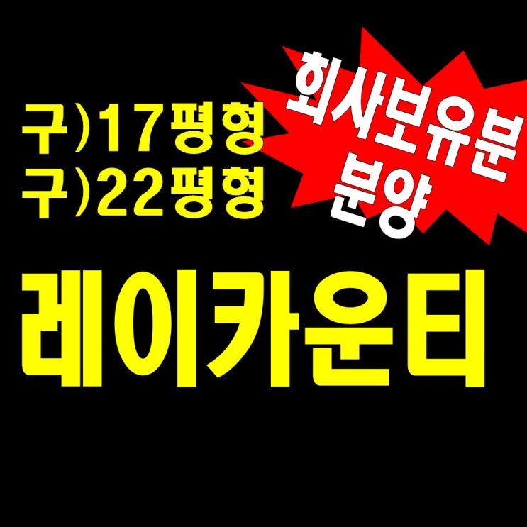 레이카운티 임대동 모델하우스 분양가정보