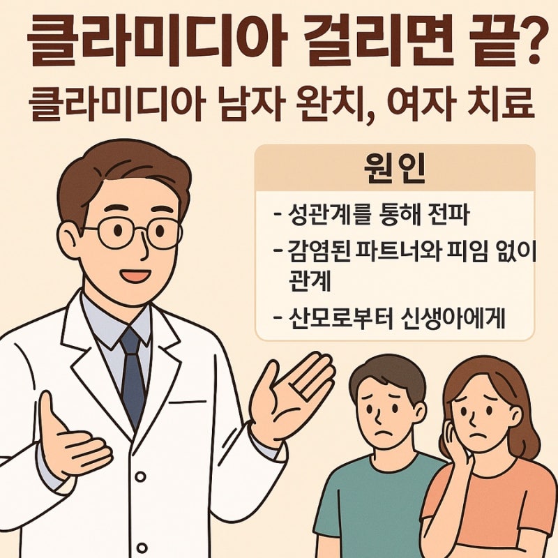 클라미디아 남자 완치 원인 여자 치료 안하면 큰일 납니다