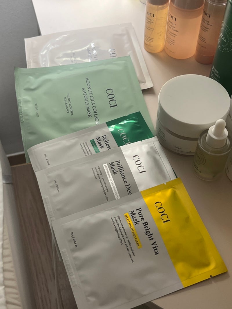 코씨 마스크팩 비교 후기 (광채팩, 콜라겐팩, 시카콜라겐팩, 비타팩, 시카팩) coci