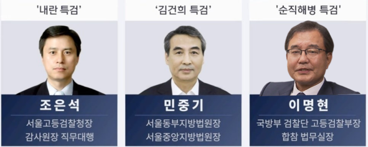 조은석, '김건희' 민중기, '<b>채해병</b>' 이명현…3<b>특검</b> 확정