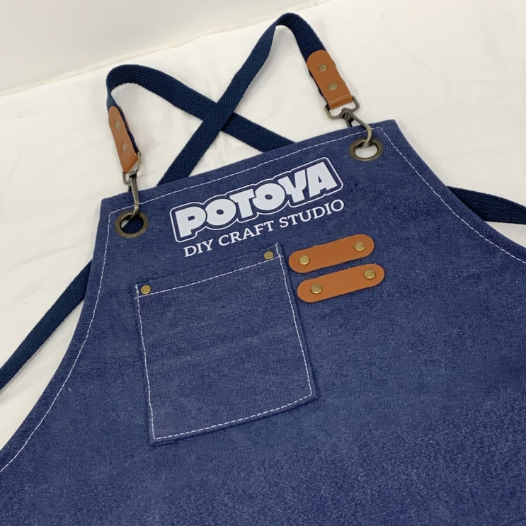  [앞치마 인쇄 제작] 감각적인 맞춤형 데님 앞치마 제작 사례 - POTOYA DIY CRAFT STUDIO
