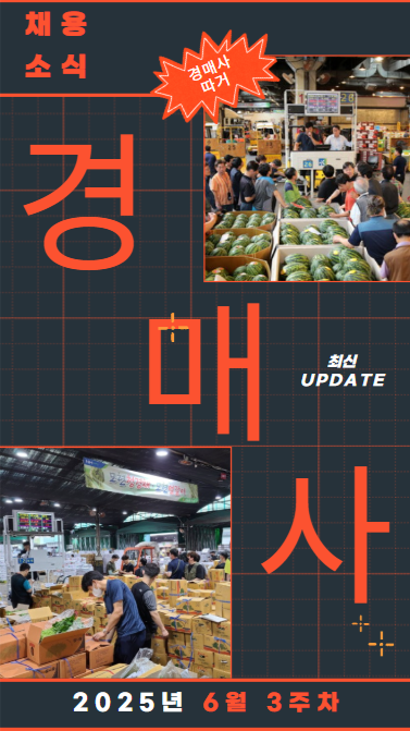[경매사채용정보-25년6월3주차] 본격적인 더위와 장마가 다가오는 이 시기에 도매시장에 취업에 도전!
