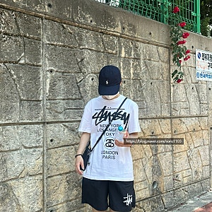 Stussy | 스투시 월드투어 반팔 티셔츠 착용후기( 남, 여 사이즈, 착용샷 )