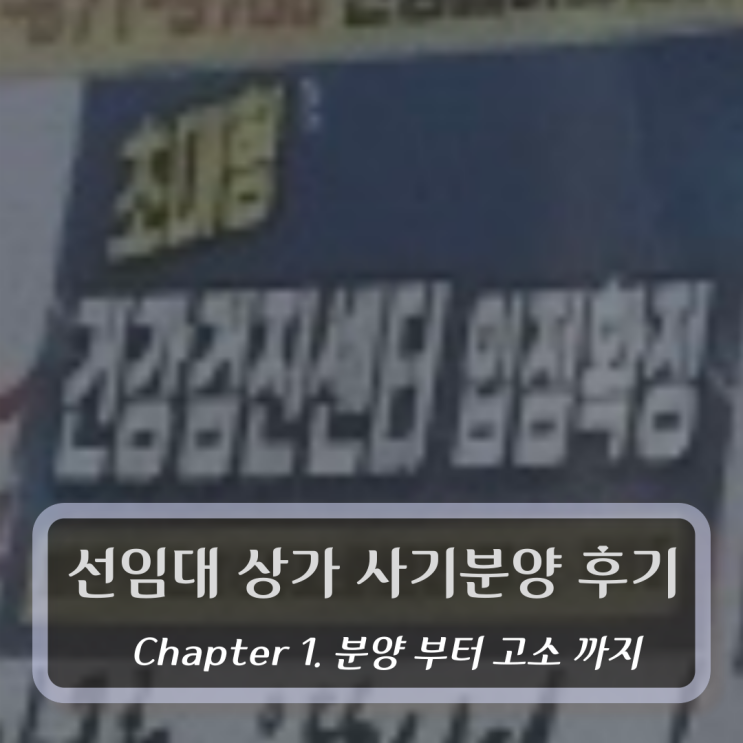  병원(건강검진센터) 선임대 상가 사기 분양 당한 후기