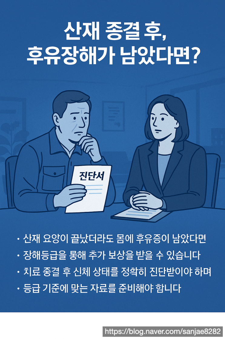  산재 종결 후 후유 장해가 남았다면? 반드시 알아야 할 장해등급 판정과 장해급여 신청 방법
