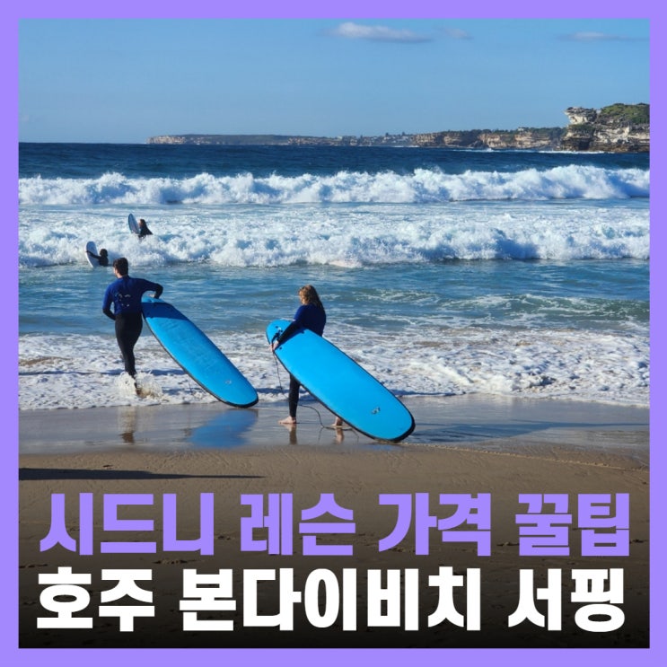 호주 시드니 본다이비치 서핑 레슨 가격 준비물