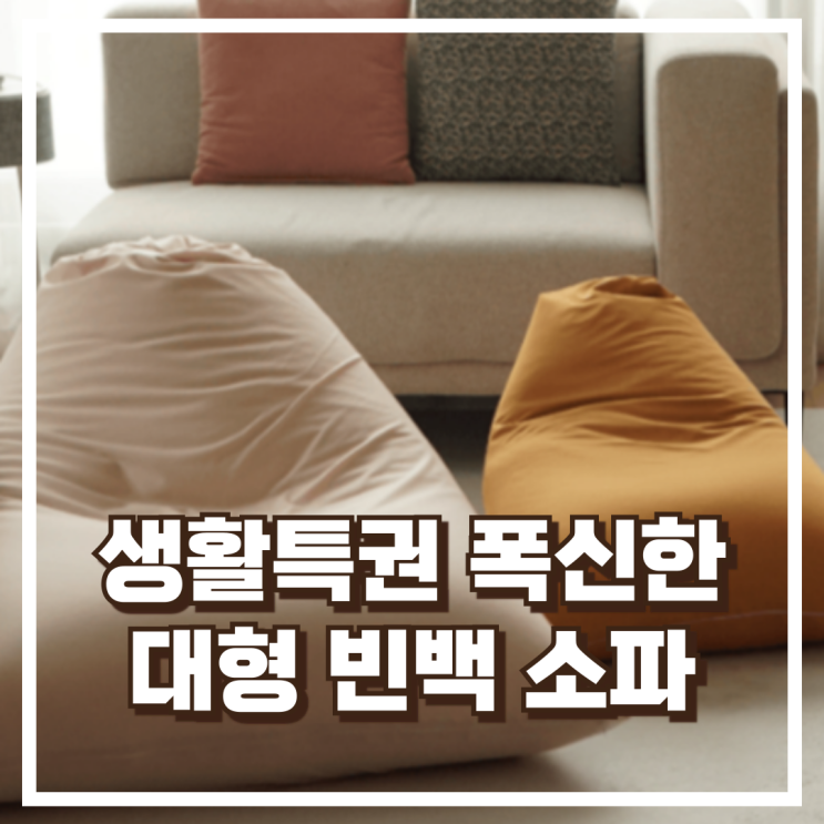  생활특권 대형 빈백 1인용 폭신한 착석감 소파 리뷰, 혜택가
