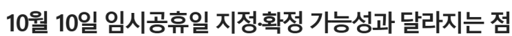 10월 10일이 임시공휴일이 된다고? (된다 vs 안된다) 10월 10일이 임시공휴일이 된다고? (된다 vs 안된다)