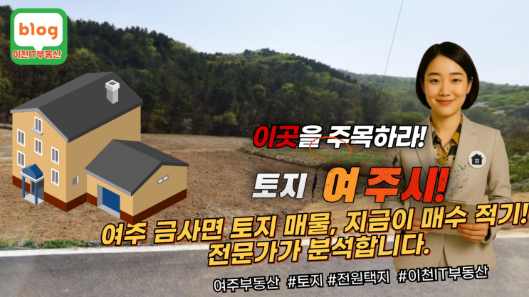  여주의 숨겨진 보석, 4,459 전원주택지 매물 분석! (금사,8억 2천만원) - 이천IT부동산 