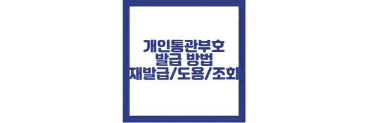  개인통관 부호 발급 방법, 조회 방법, 재발급, 도용 신고 정보