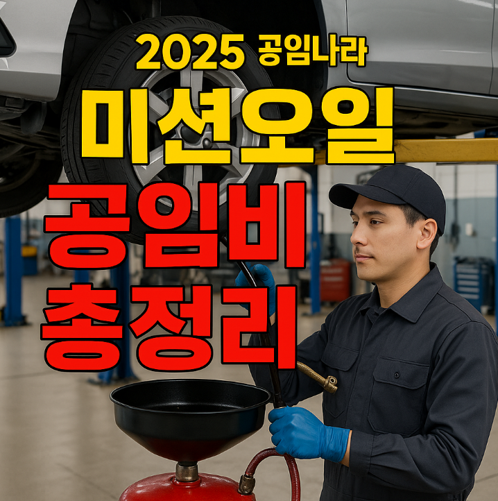 2025년 최신 공임나라 미션오일 교환 공임비 총정리