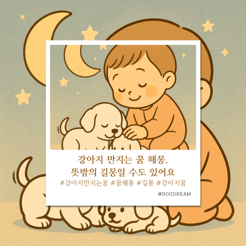 강아지 만지는 꿈 해몽, 뜻밖의 길몽일 수도 있어요