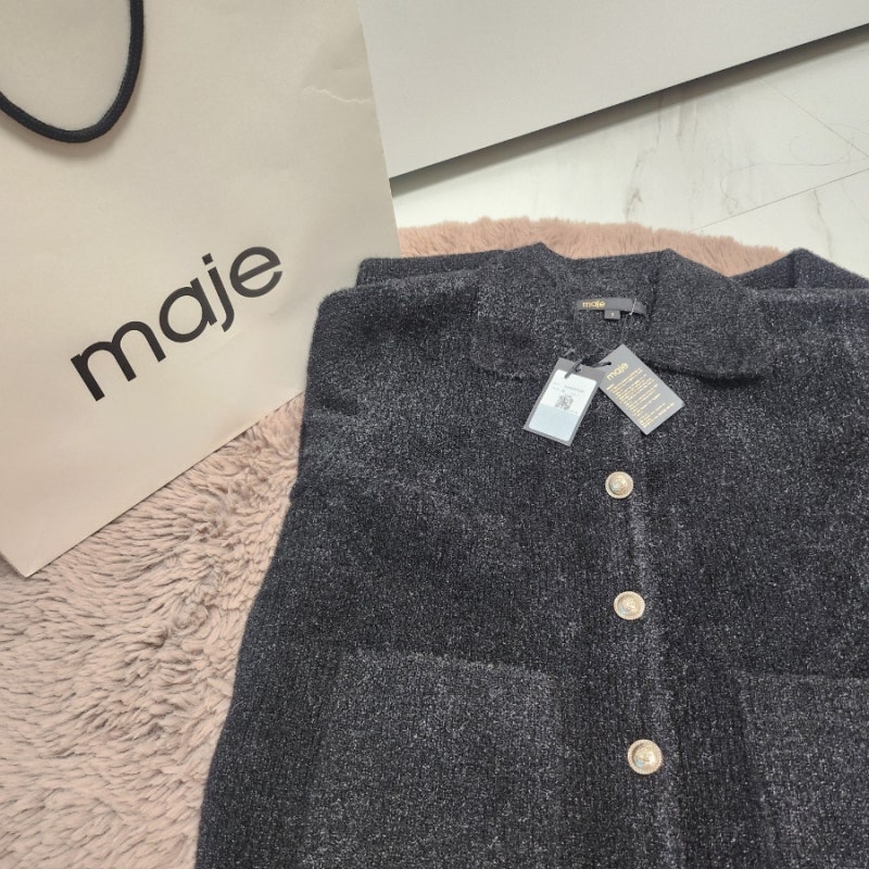 마쥬 MAJE 가디건 구매 후기 추천 - 플러피 펄, 리브드 버튼업 외