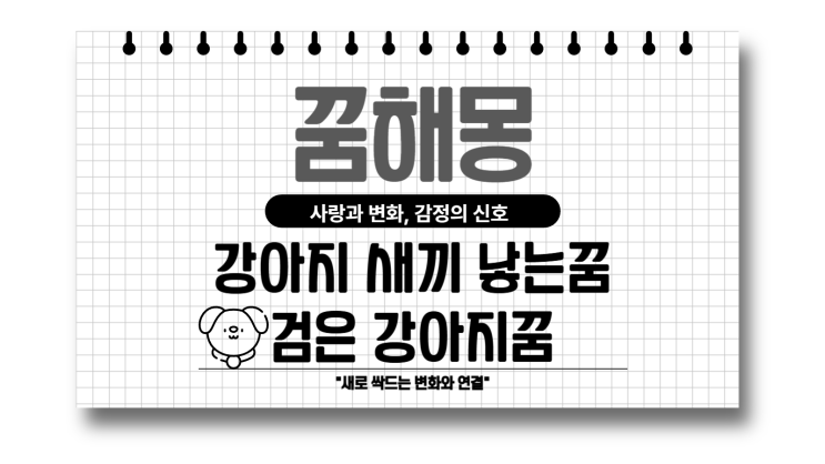  강아지 새끼낳는꿈 검은새끼 강아지꿈 여러마리 나오는꿈 해몽