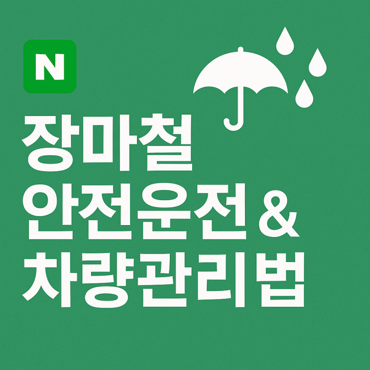  ️장마철 필수 체크! 안전운전 & 차량관리 꿀팁 총정리