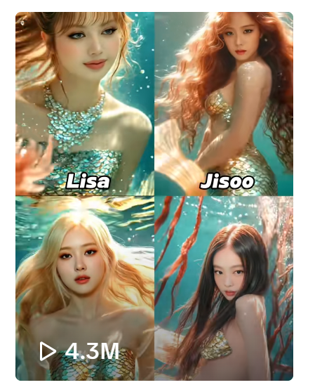 <b>틱톡</b> <b>아이브</b> 장원영 인어공주 변신 영상 AI 어플로 '똑딱... 