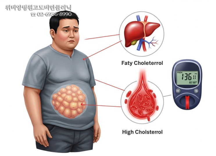 고도비만이 부르는 합병증  지방간·고지혈증·당뇨