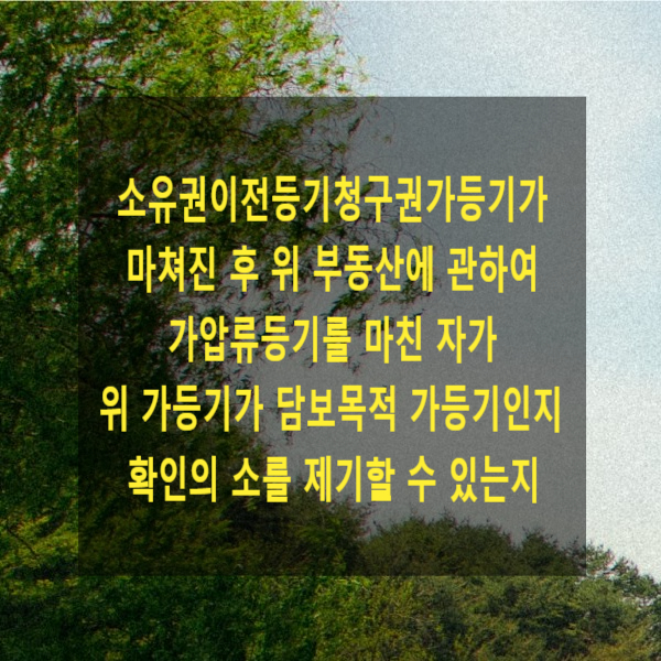  소유권이전등기청구권가등기가 마쳐진 후 위 부동산에 관하여 가압류등기를 마친 자가 위 가등기가 담보목적 가등기인지 확인의 소를 제기할 수 있는지