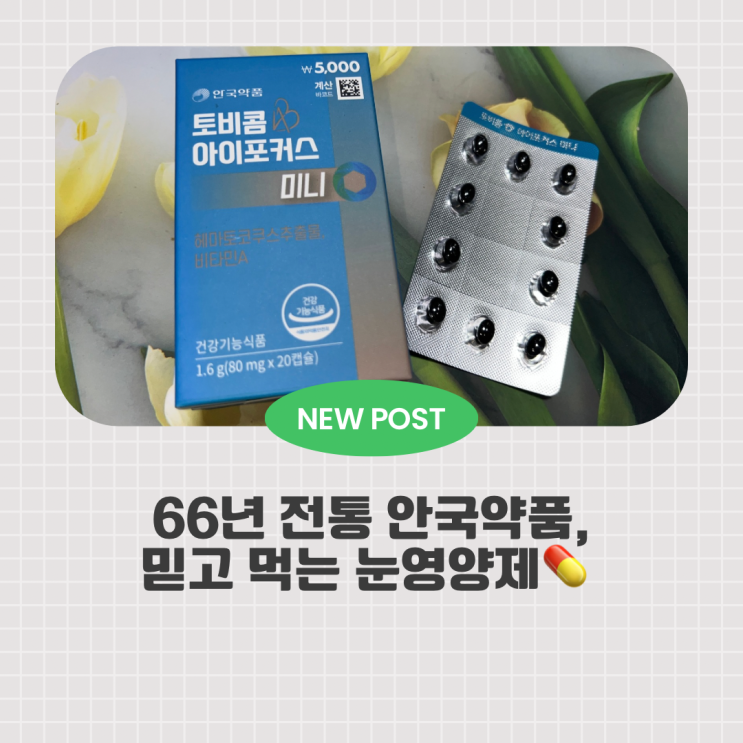 다이소에서 만난 안국약품 토비콤아이포커스미니, 초소형 눈영양제 추천