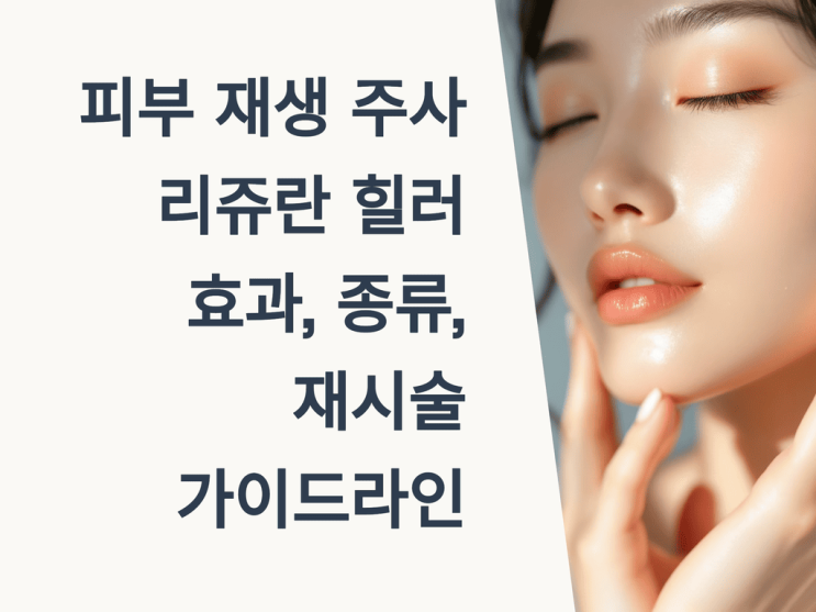  피부 재생 주사 리쥬란 힐러: 효과, 종류, 재시술 가이드라인