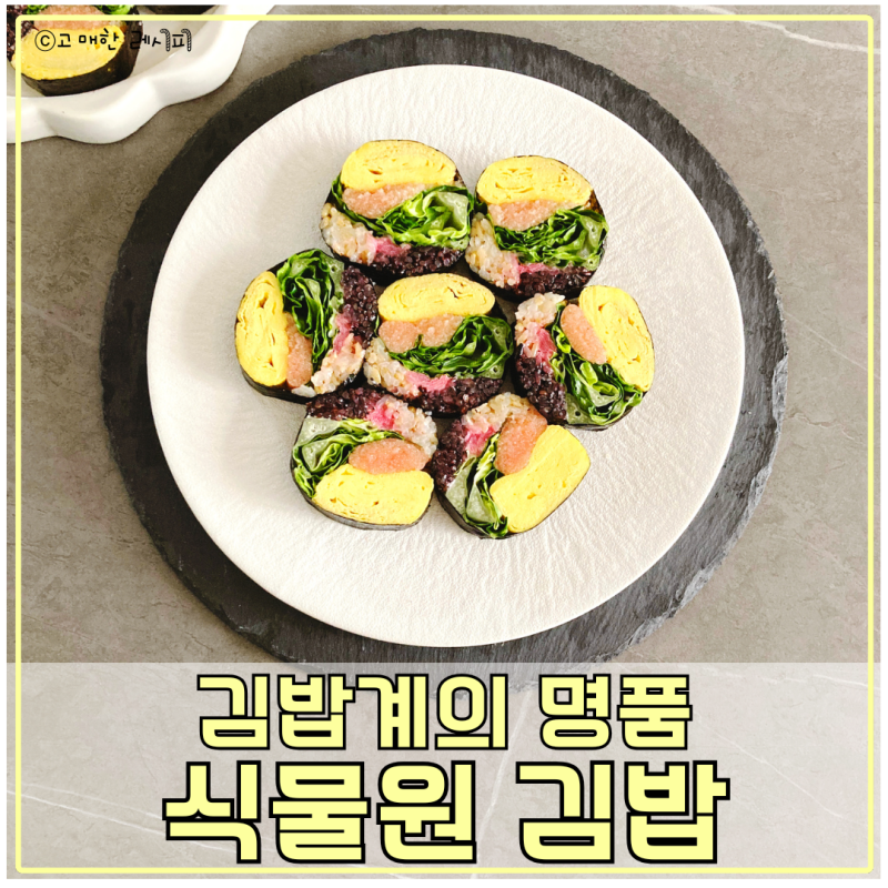 식물원김밥 레시피 단백질 가득한 건강한 맛 달걀명란김밥만들기