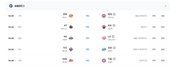6월 17일 프로야구 경기 일정 선발 <b>엔트리</b>, 한화와 롯데 승부예측