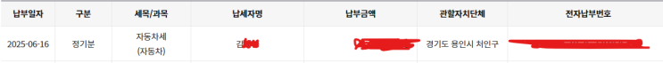  6/16 오늘의 감사 일기: 자동차세