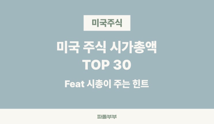  미국주식 시가총액 시총 순위 뜻