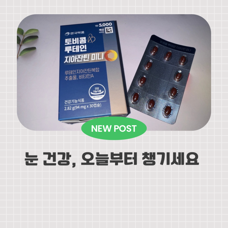 하루 1캡슐, 눈영양제 추천! 토비콤 루테인지아잔틴 미니