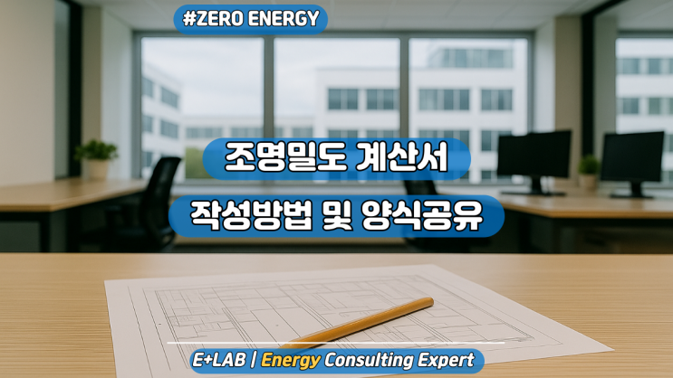  건축물 에너지효율등급인증 - 조명밀도 계산서 작성방법 및 계산서공유