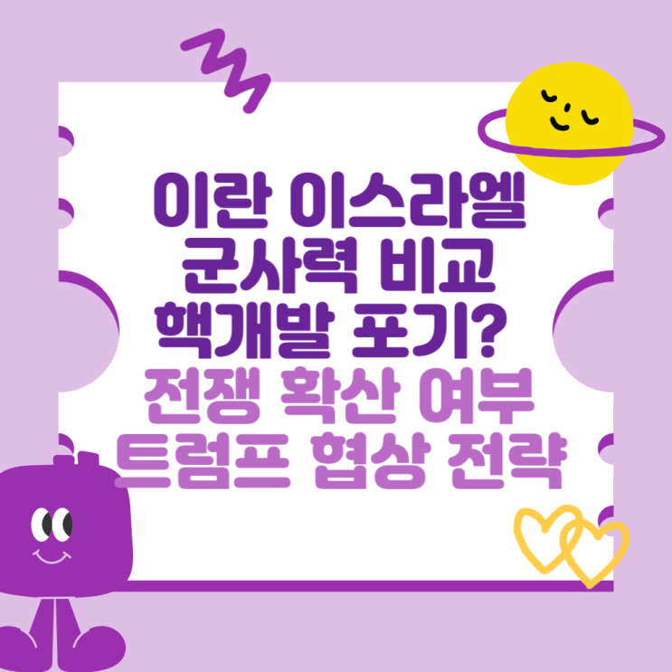 <b>이란</b> 이스라엘 군사력 비교와... 여부와 전망, <b>트럼프</b> <b>협상</b> 전략은?)