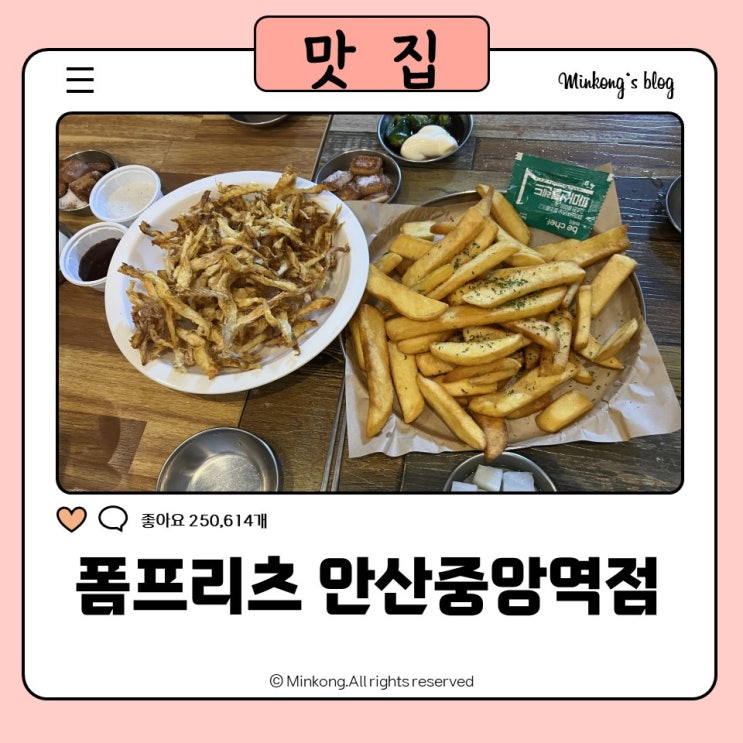  중앙역맛집 & 고잔동술집 : 폼프리츠 안산중앙역점 감자튀김 중독