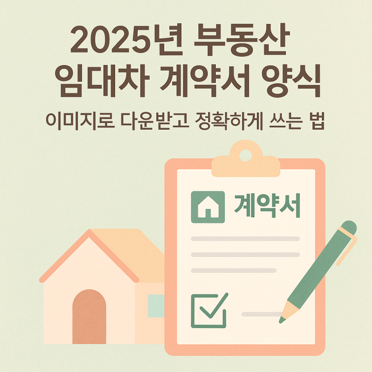  2025년 부동산 임대차 계약서 양식, 이미지로 다운받고 정확하게 쓰는 법