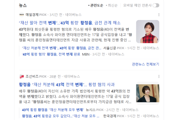 '<b>43억</b> 횡령' <b>황정음</b> "사유 재산 처분해 모두 <b>변제</b>“