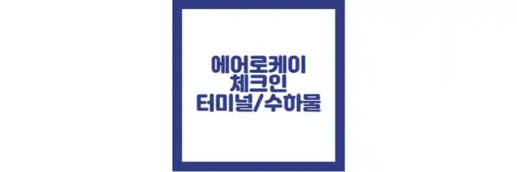  에어로케이항공 체크인 방법, 수화물, 터미널 위치 정보